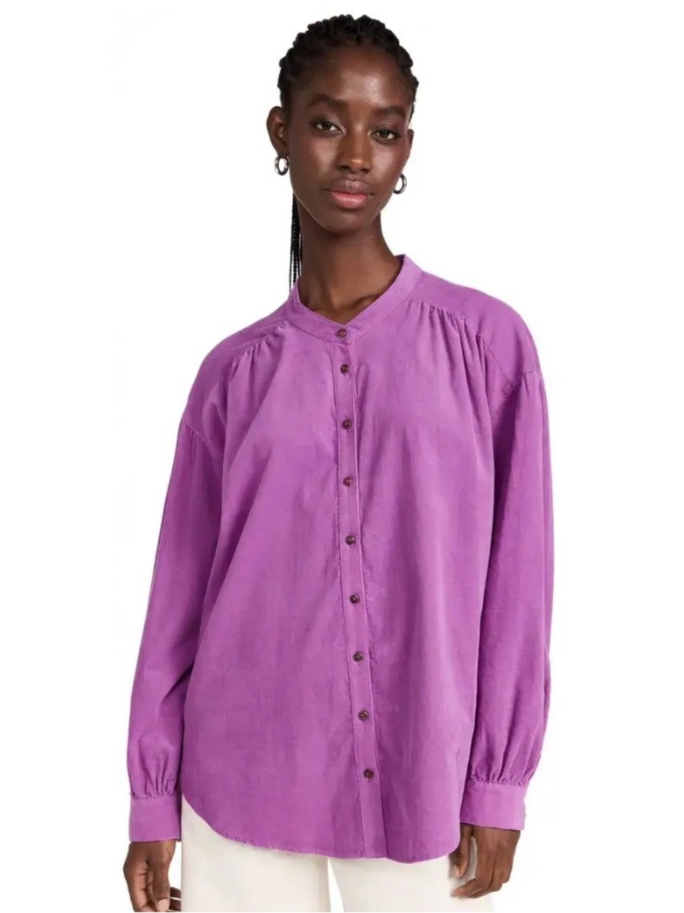 Xirena Atlee shirt size medium Purple Button-Front Women's Blouse